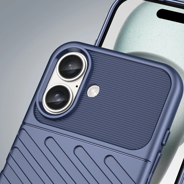 THUNDER CASE SILIKONE ETUI TIL IPHONE 16 - BLÅ