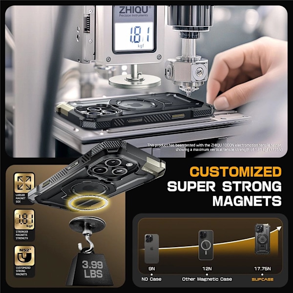 SUPCASE UB GRIP MAG ETUI MED MAGSAFE TIL IPHONE 16 PRO MAX - SORT
