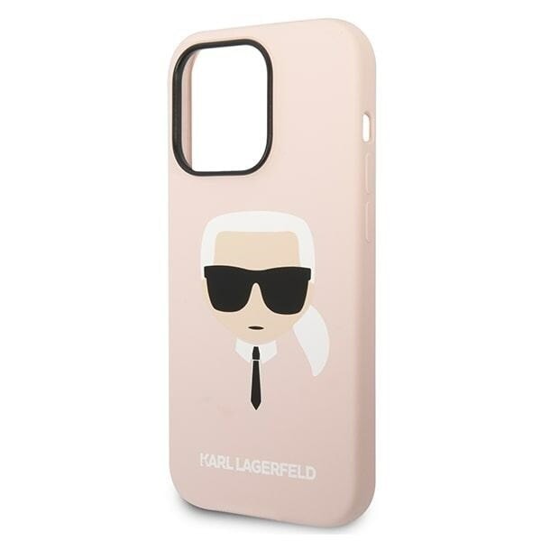 Karl Lagerfeld KLHMP14XSLKHLP iPhone 14 Pro Max 6.7 hardt etui rosa/rosa Silikon Karl`s Head Magsafe