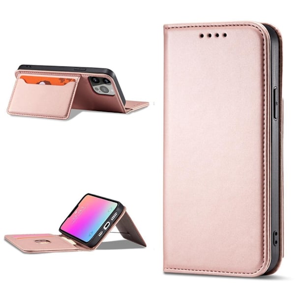 Magnet Card Case for iPhone 13 Pro Max etui for kort? rosa stativ