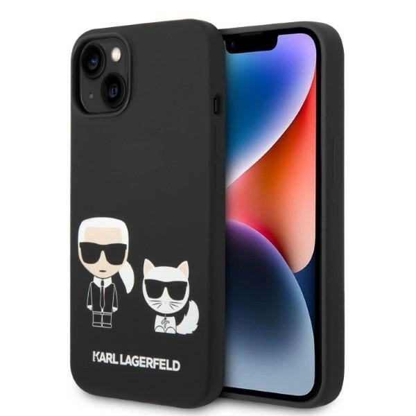 KARL LAGERFELD FLYDENDE SILIKONE KARL&CHOUPETTE MAGSAFE ETUI TIL IPHONE 14 PLUS - SORT