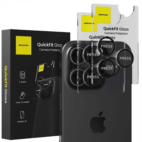 Spacecase Härdat Glas Quickfit-Kamera För Iphone 14 Pro Max Svart