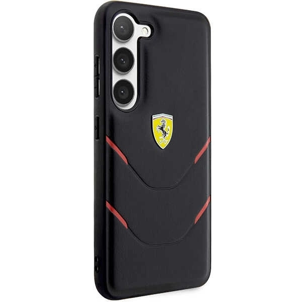 FERRARI HOT STAMP LINES ETUI TIL SAMSUNG GALAXY S23+ - SORT