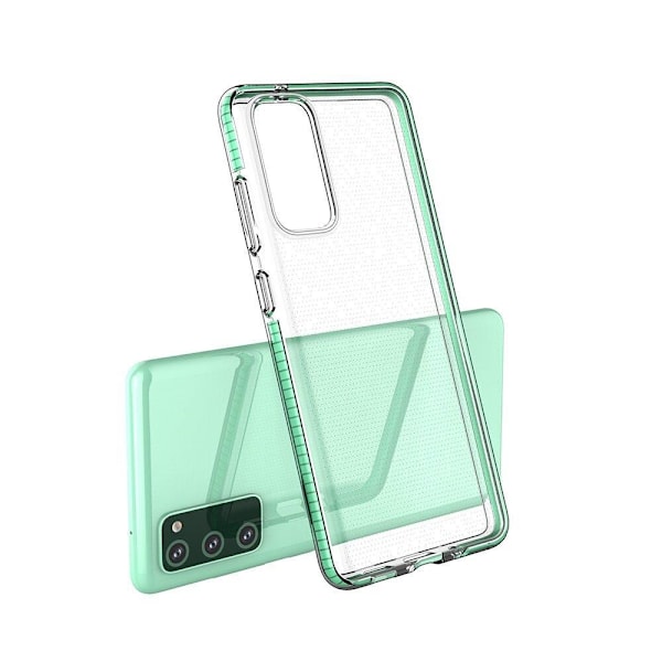 Spring Case beskyttende gel-deksel med en fargerik ramme for Samsung Galaxy A72 4G mint-telefonen