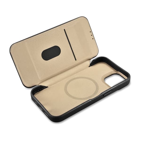 ICARER CASE CASE LÆDERCOVER MED MAGSAFE TIL IPHONE 14+ SORT