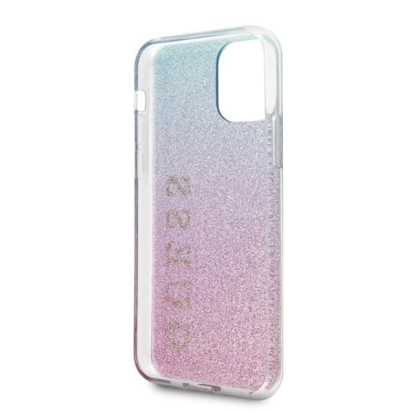 Guess GUHCN65PCUGLPBL iPhone 11 Pro Max rosa-blå/lyseblå hardt deksel Glitter Gradient