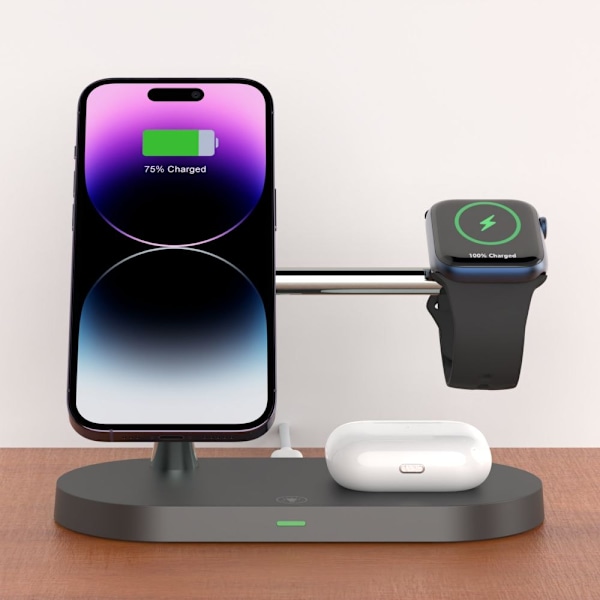 TECH-PROTECT A12 3IN1 MAGNETISK MAGSAFE TRÅDLØS LADER SORT