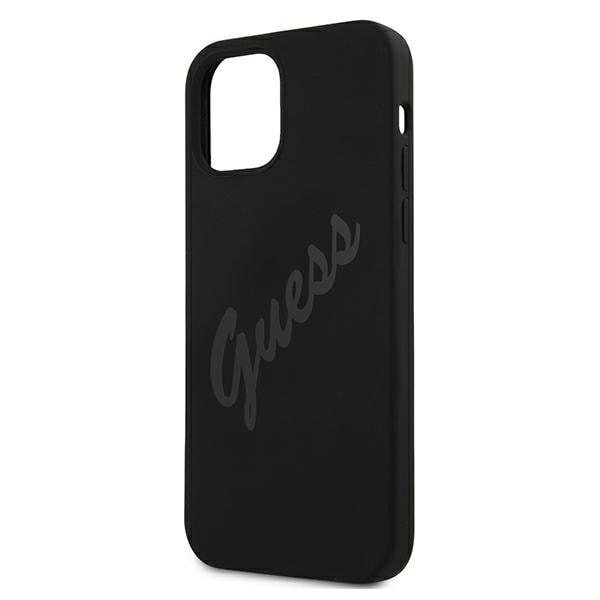 Guess GUHCP12SLSVSBK iPhone 12 mini 5.4 svart/svart hardt deksel Script Vintage