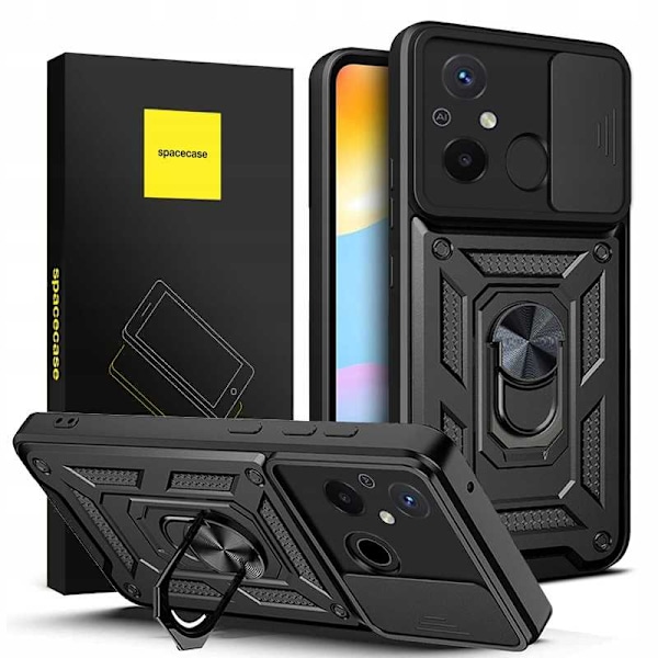 Spacecase Case Cover Till Xiaomi Redmi 12C Camring Svart