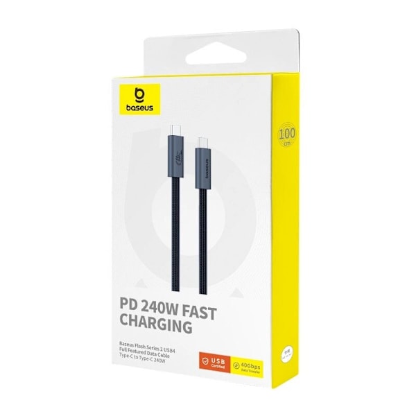 Baseus CB000068 USB-C - USB-C-kabel 240W PD 8K 60Hz 1m - svart