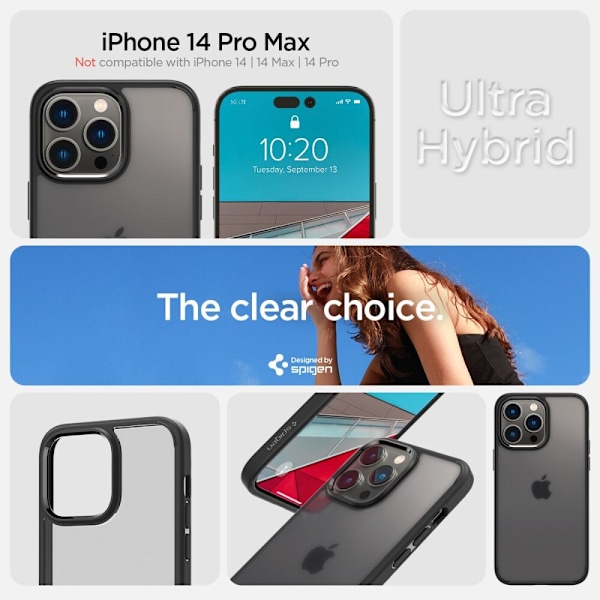 SPIGEN ULTRA HYBRID IPHONE 14 PRO MAX FROST SVART