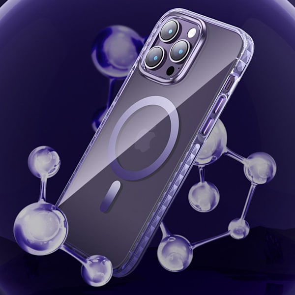 Kingxbar PQY Ice Crystal-serien magnetisk deksel til iPhone 14 Plus MagSafe lilla