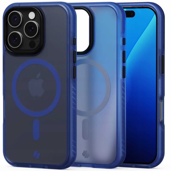 Spacecase Hybrid Case För Iphone 16 Pro För Magsafe Mörkblåt