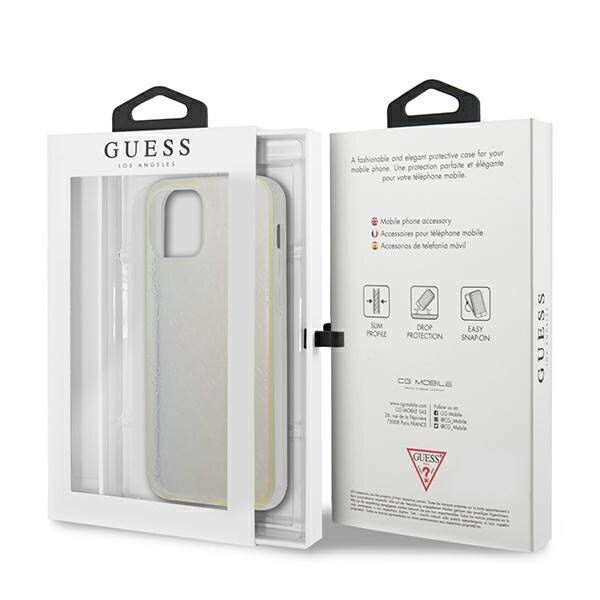 Guess GUHCP12M3D4GIRBL iPhone 12/12 Pro 6.1" opal/iriserande hårt fodral 4G 3D-mönstersamling