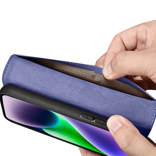 ICARER CASE LÆDERCASE TIL IPHONE 14+ LYS LILLA