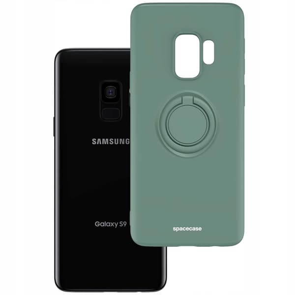 Spacecase Silikonecase Ring För Galaxy S9 Mörkgrön Skydd