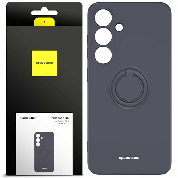 Spacecase Silikonecase Ring För Galaxy S24 Svart Skydd
