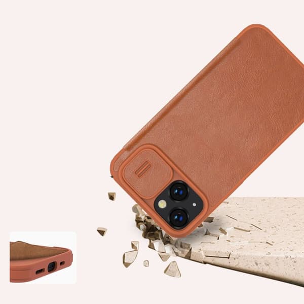 NILLKIN CASE CAMERA COVER TIL IPHONE 14+ BRUN