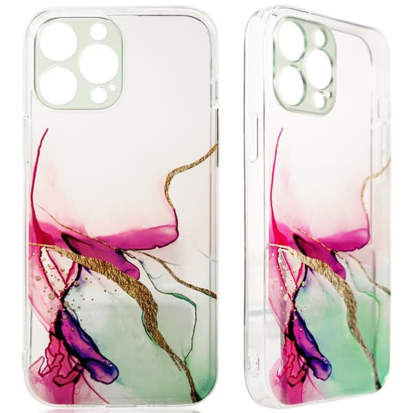 Marble Case-deksel til iPhone 13 Pro Max, mint marmor gel skall