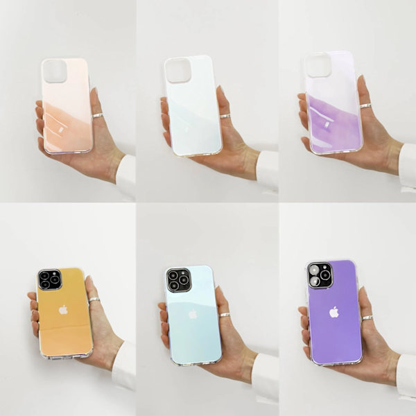 AURORA ETUI TIL IPHONE 13, GEL IRISERENDE LILLA COVER