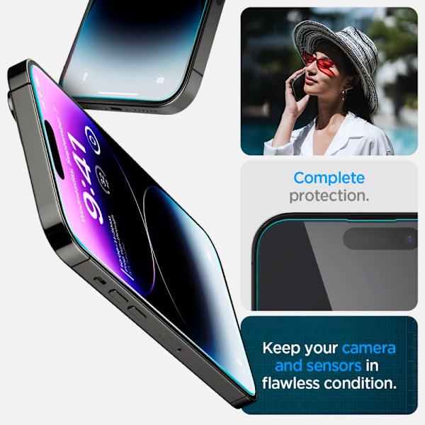 HÆRDET GLAS SPIGEN GLAS.TR "EZ FIT" 2-PACK IPHONE 14 PRO MAX CLEAR