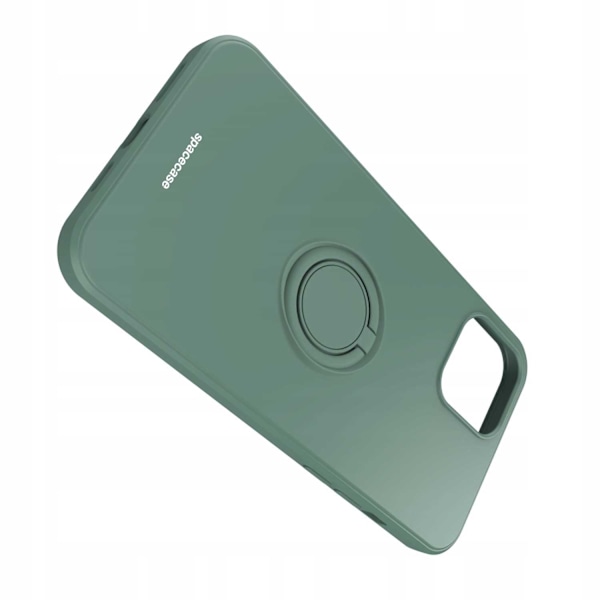 Spacecase Silikon Ringfodral För Iphone 12 Pro Max Mörkgrön Skydd