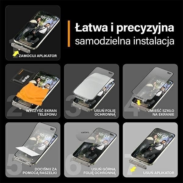 PanzerGlass Matrix Ultra-Wide-Fit hybridglass for iPhone 15 Plus med holder