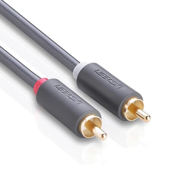 UGREEN AV104 10519 LYDKABEL 2RCA (HAN) / 2RCA (HAN) 3M - GRÅ