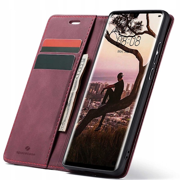 Spacecase Case Plånbok För Huawei P30 Pro Rött Läder