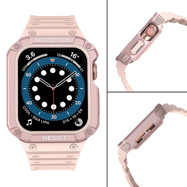 Beskytt håndleddet med etui Apple Watch 7/6/5/4/3/2/SE (45/44/42 mm) etui pansret klokkedeksel rosa