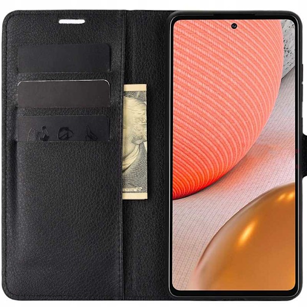 Litchi-Fodral För Samsung Galaxy A52 5G Svart