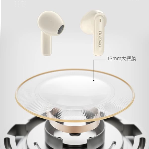 Dudao U18Pro Bluetooth 5.3 TWS trådløse hodetelefoner - beige