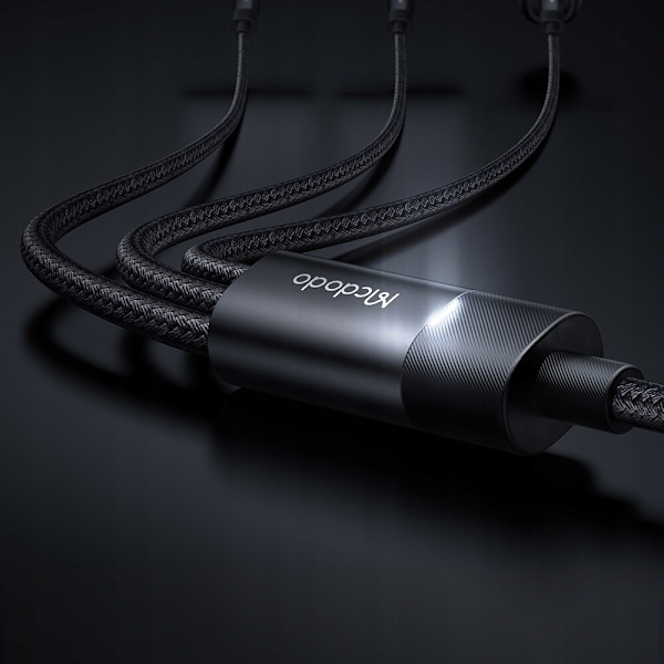 MCDODO USB-kabel 3IN1 SNABBLADDNING USB-C LIGHTNING MICRO USB QC 1M LED