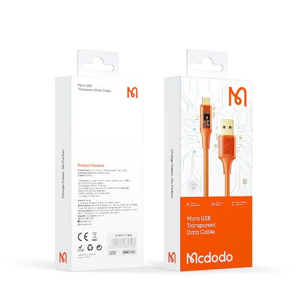 MCDODO MICRO USB-KABEL SNABBLADDNING TILL SAMSUNG SNABBLADDNING 4.0 3A 1M