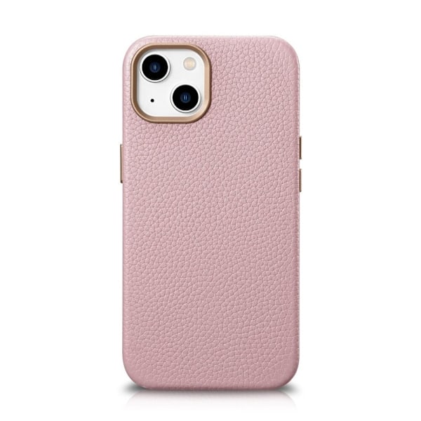 ICARER CASE CASE LÆDERCOVER MED MAGSAFE TIL IPHONE 14 PINK