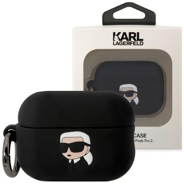 Karl Lagerfeld KLAP2RUNIKK AirPods Pro 2 deksel svart/svart Silikon Karl Head 3D