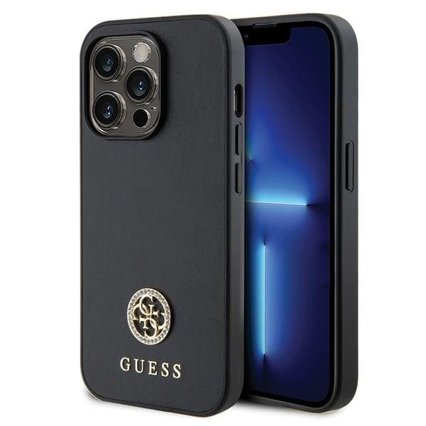 Guess GUHCP13XPS4DGPK iPhone 13 Pro Max 6,7" svart/svart hårdfodral Strass Metal Logotyp