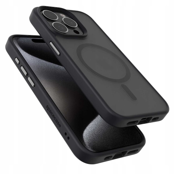 Spacecase Hybrid Case För Iphone 15 Pro Black