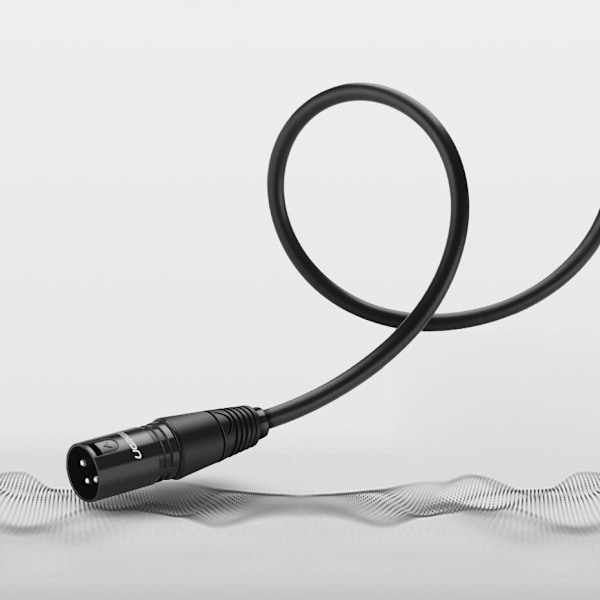 Ugrønn skjøtekabel lydkabel mikrofonkabel XLR (hunn) - XLR (hann) mikrofon 3 m (AV130)