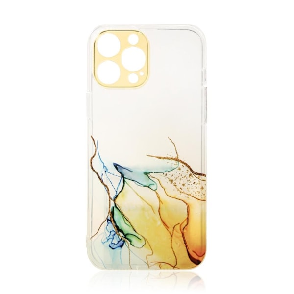 Marble Case deksel til iPhone 13, oransje marmor gel deksel