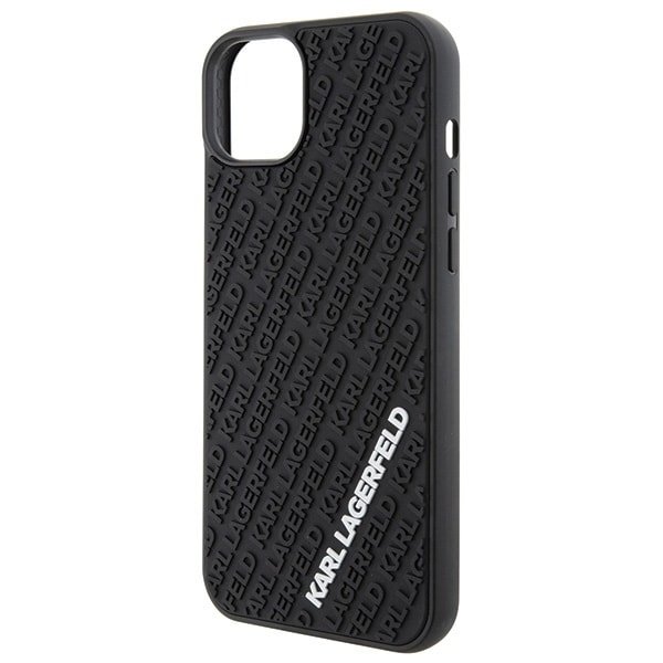 Karl Lagerfeld 3D Rubber Multi Logo Deksel til iPhone 15 Plus - Svart