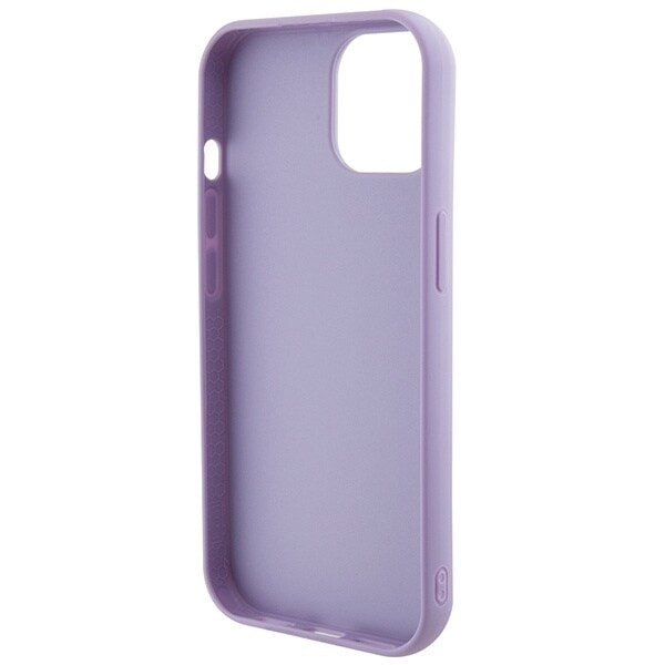 Guess Sequin Script metalldeksel til iPhone 15 - lilla