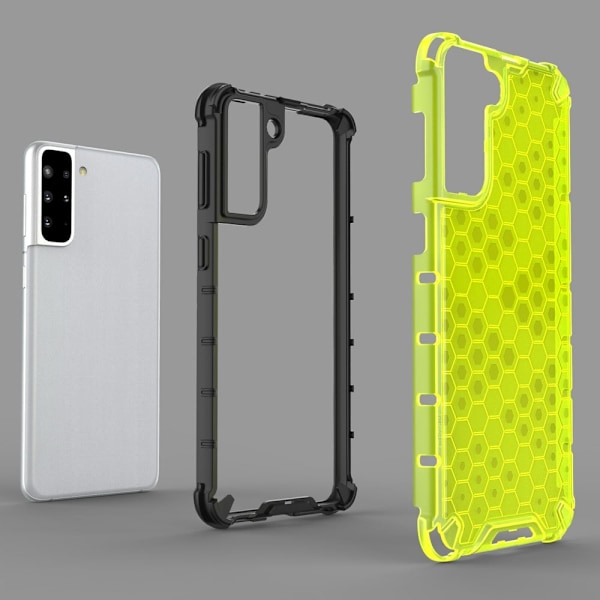 Honeycomb Armored Case med Gelramme for Samsung Galaxy S22+ (S22 Plus) Gjennomsiktig