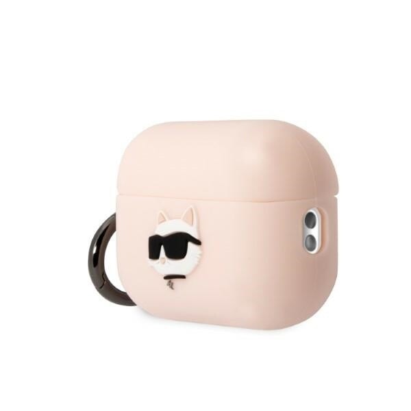 Karl Lagerfeld KLAP2RUNCHP Veske til AirPods Pro 2 deksel - Rosa silikon Choupette Head 3D