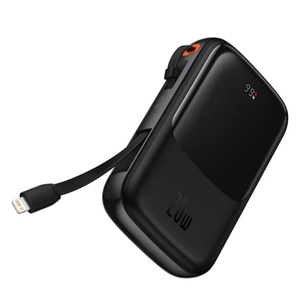Powerbank 10000mAh 20W Baseus Qpow Pro Overseas Edition + USB C 3A-kabel - svart