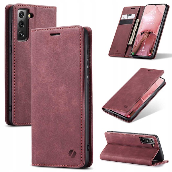 Spacecase Pålbocksväska För Samsung Galaxy S21 Rött Skydd