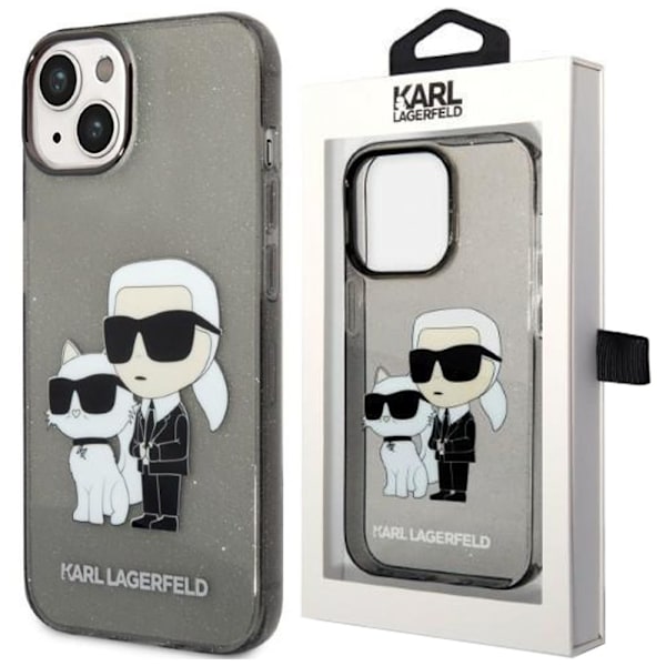 KARL LAGERFELD GLITTER KARL&CHOUPETTE ETUI TIL IPHONE 14 PLUS - SORT