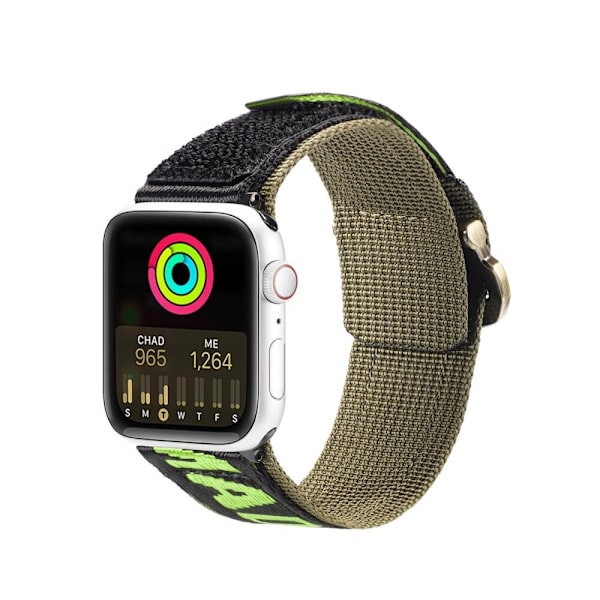 Dux Ducis-rem (utendørsversjon) Apple Watch Ultra Strap, SE, 8, 7, 6, 5, 4, 3, 2, 1 (49, 45, 44, 42 mm) Nylonarmbånd svart/grønn