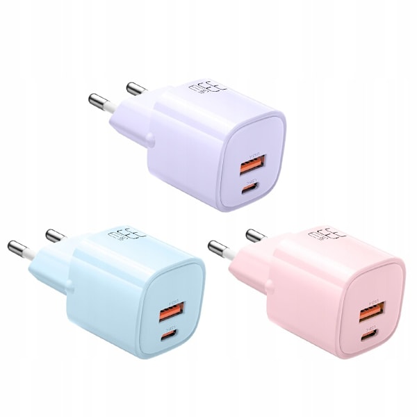 USB/USB-C lader, hurtig, nano, GaN 33W PD, rosa, McDodo