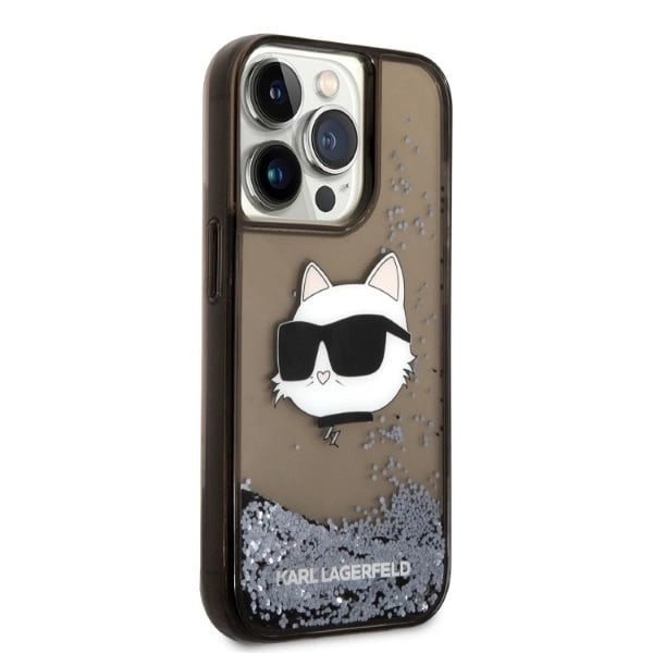 KARL LAGERFELD GLITTER CHOUPETTE HEAD COVER TIL IPHONE 14 PRO MAX - SORT